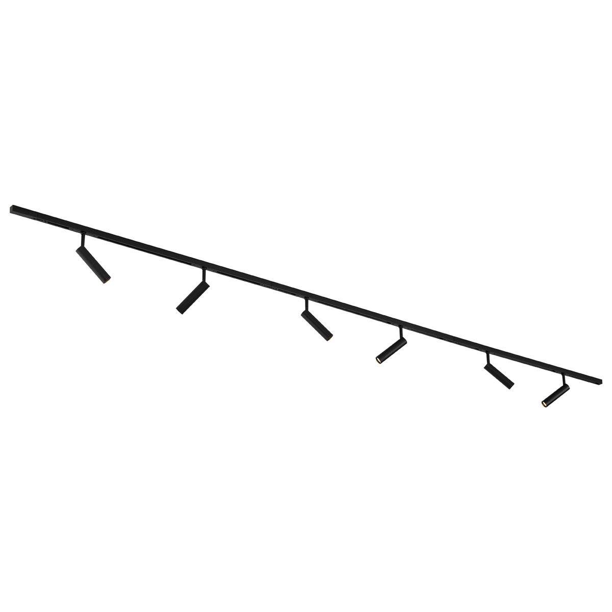 Modern railsysteem met 6 spots zwart 1-fase - Slimline Uzzy