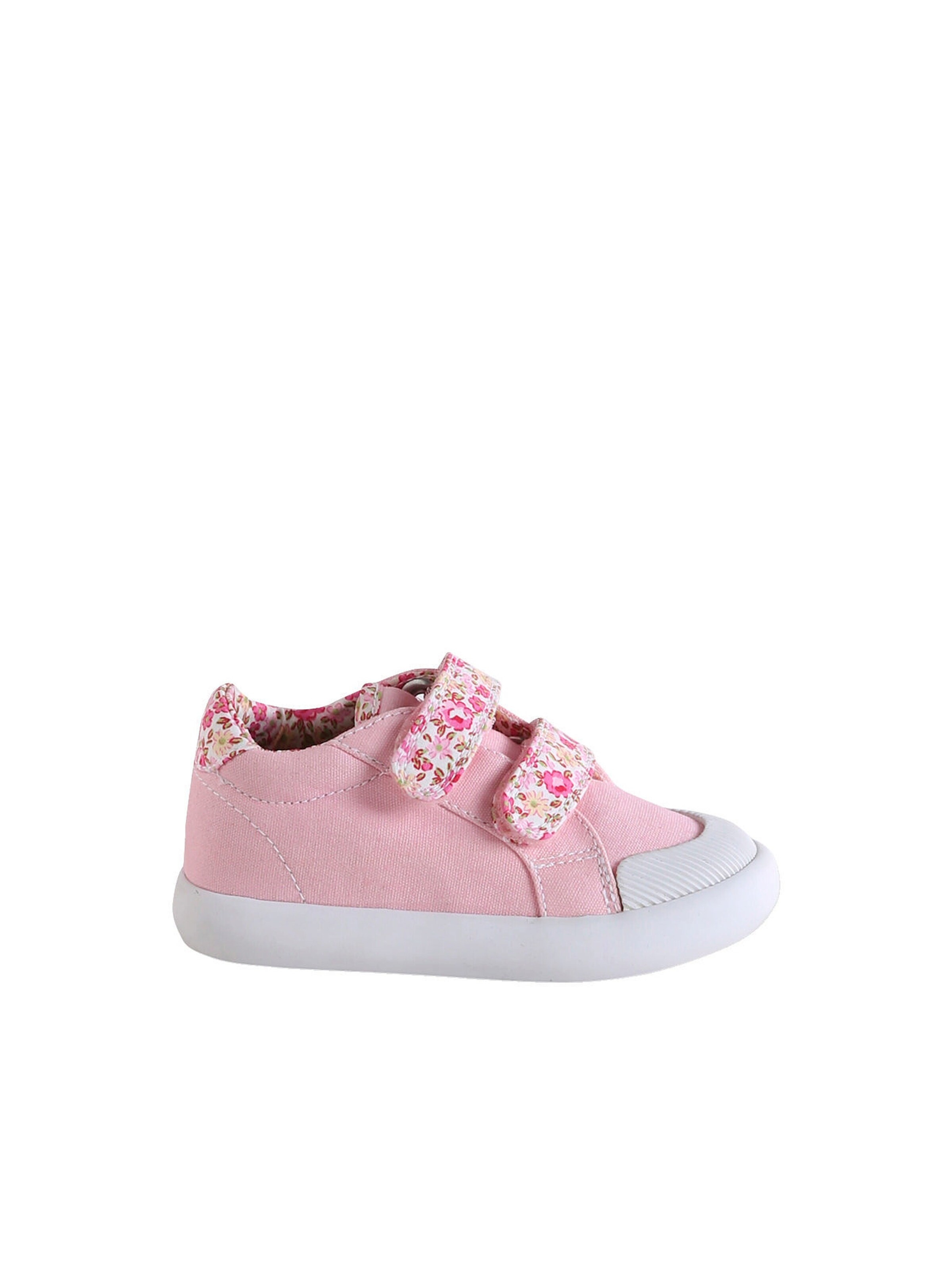 Vertbaudet Mädchen Baby Stoffschuhe, Klett rosa