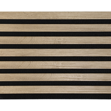 Kleurstaal lattenwand Decowall Acoustic vergrijsd eiken 18x30 cm