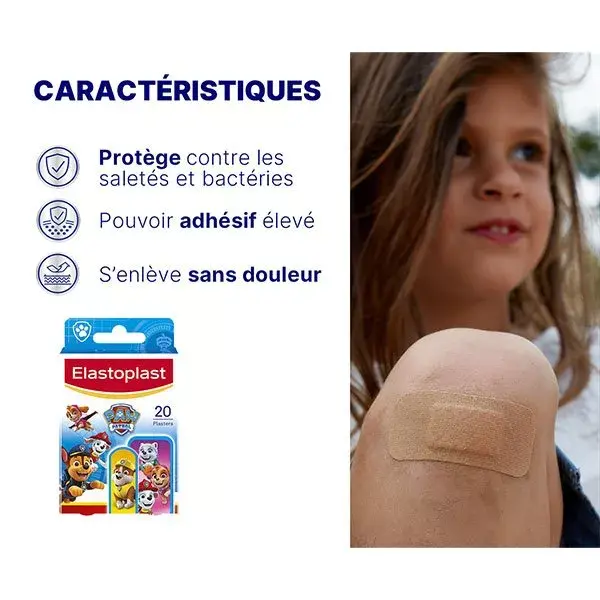 Curativos Elastoplast Patrulha Canina para Crianças, Pacote com 3 x 20 unidades