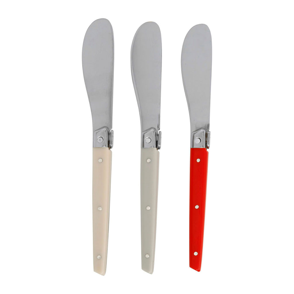 Lot de 3 couteaux à tartiner FUN inox