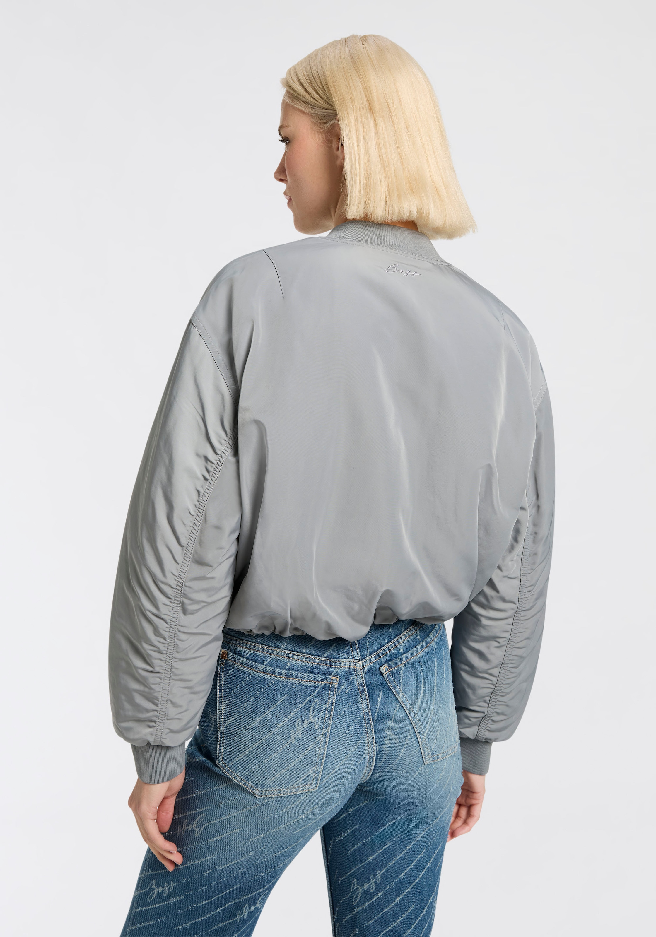 BOSS ORANGE Bomberjacke »Paddana Premium Damenmode« im Wende-Design, Logo-Jacquard