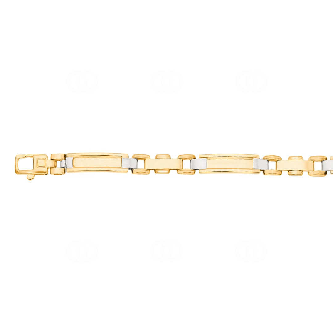 6.0mm Fantasiearmband 750/18 K Gelb-/ Weissgold halbmassiv
