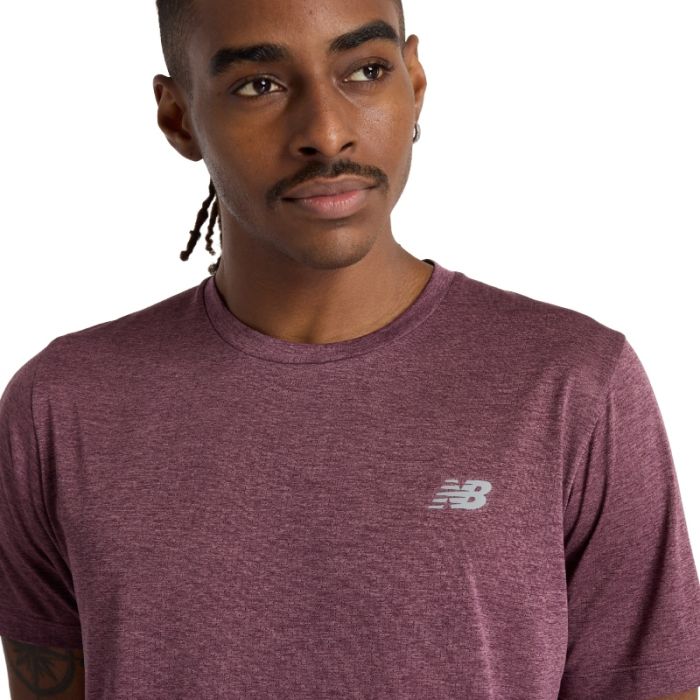 New Balance Herre T-shirts Athletics Run T-shirt Rød