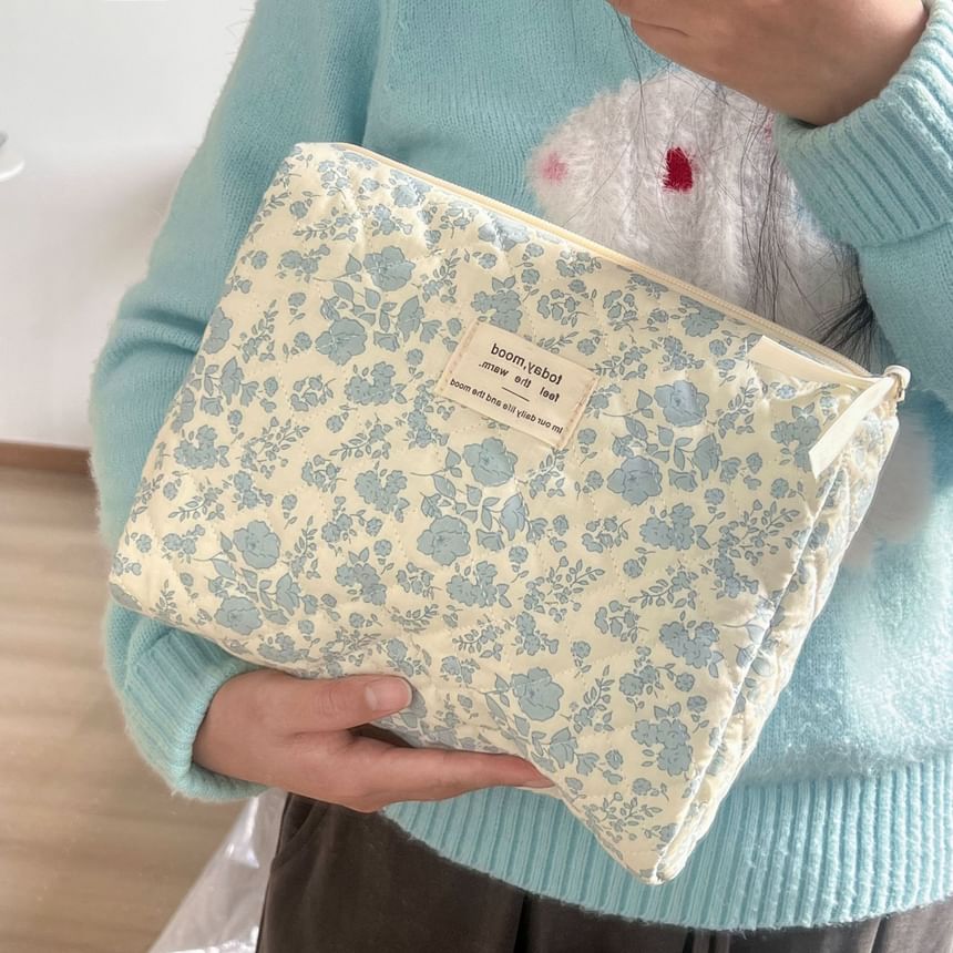 ZenlyHabit - Bloemen stoffen tas / make-uptas / clutch