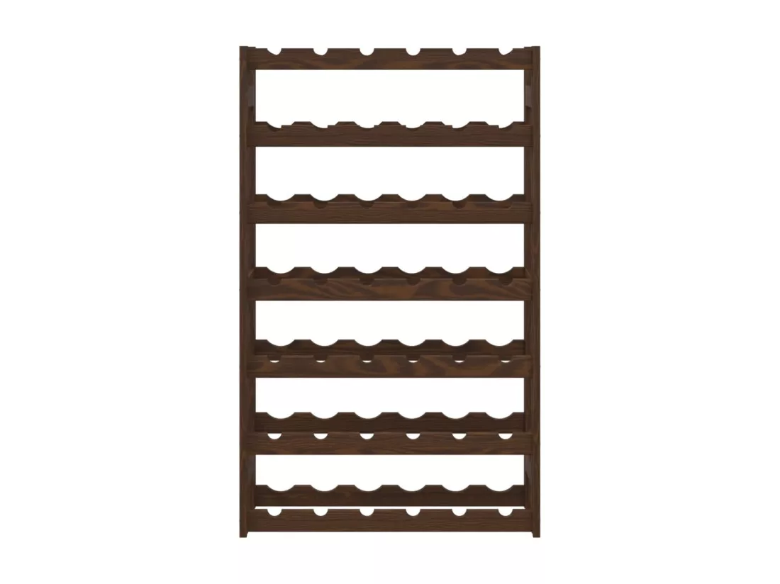 Casier à bouteilles pour 42 bouteilles marron bois pin solide
