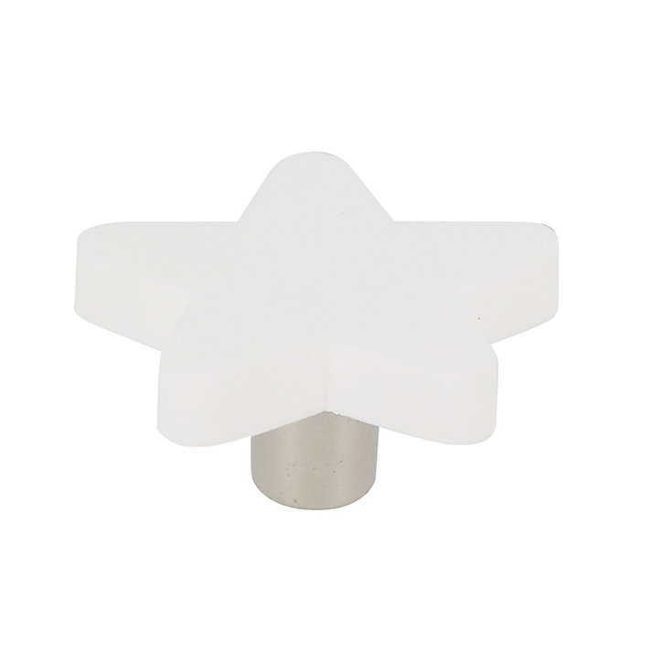 Lot 4 boutons de meuble enfant étoiles blanc Chrisligne L.49 x L.49 mm