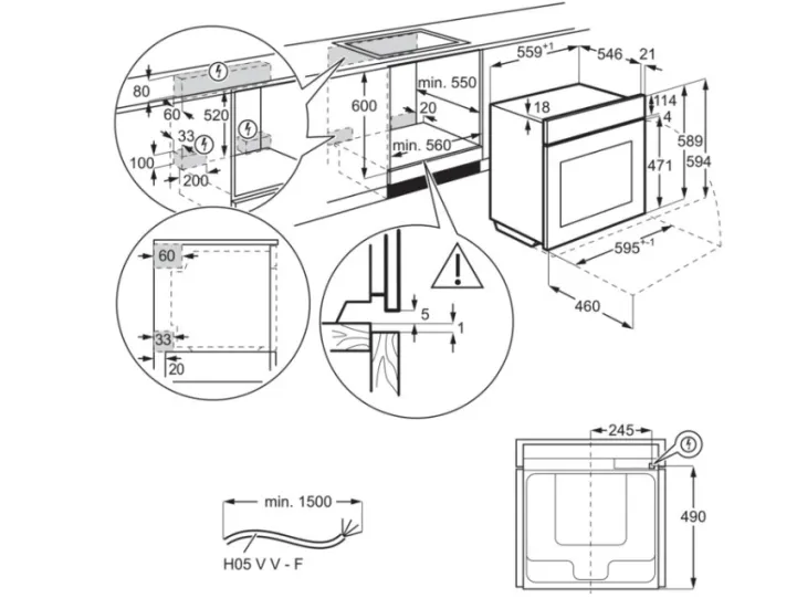 AEG 7000 SenseCook BPE642120M - Ovn - til indbygning - niche - bredde: 56 cm - dybde: 55 cm - højde: 59 cm - med selv-rengøring - Klasse A  - rustfrit stål