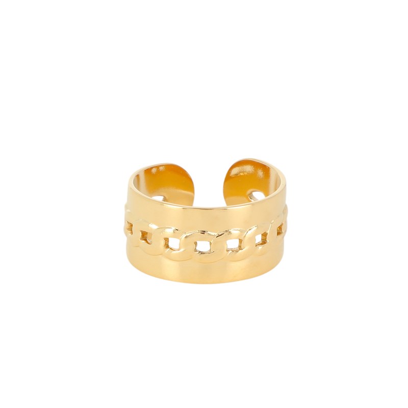 Bague ajustable en acier dorée