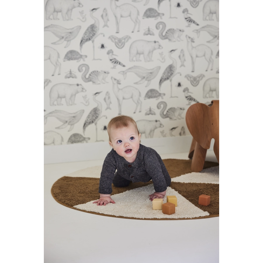 Tapis Petit Kinderteppich Circus cream brown Ø 120 cm