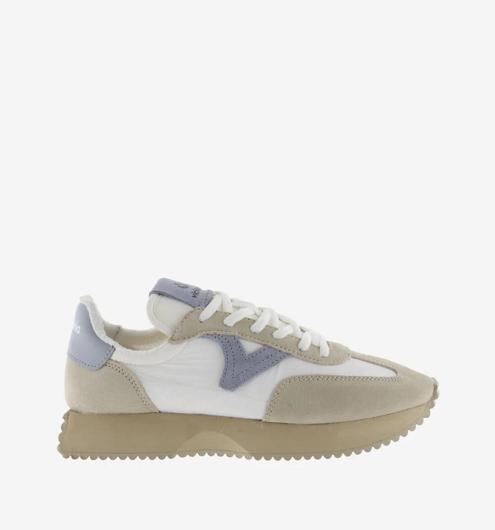 COSMOS CUIR FENDU RÉTRO Baskets semelle beige pour femme CELESTE