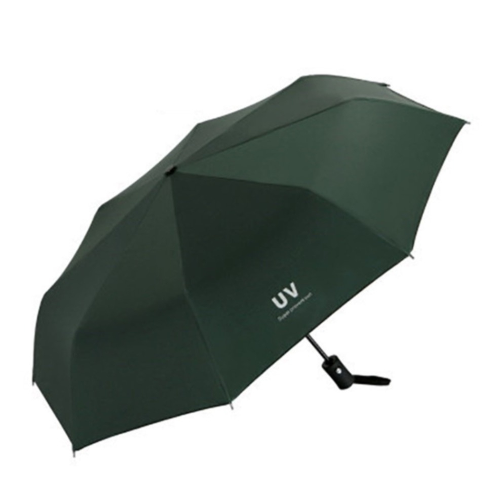 (Ø100cm) Kompakter Mini Regenschirm Sonnenschutz Taschenschirm mit Automatischer Selbstöffnung   Handschlaufe - Grün