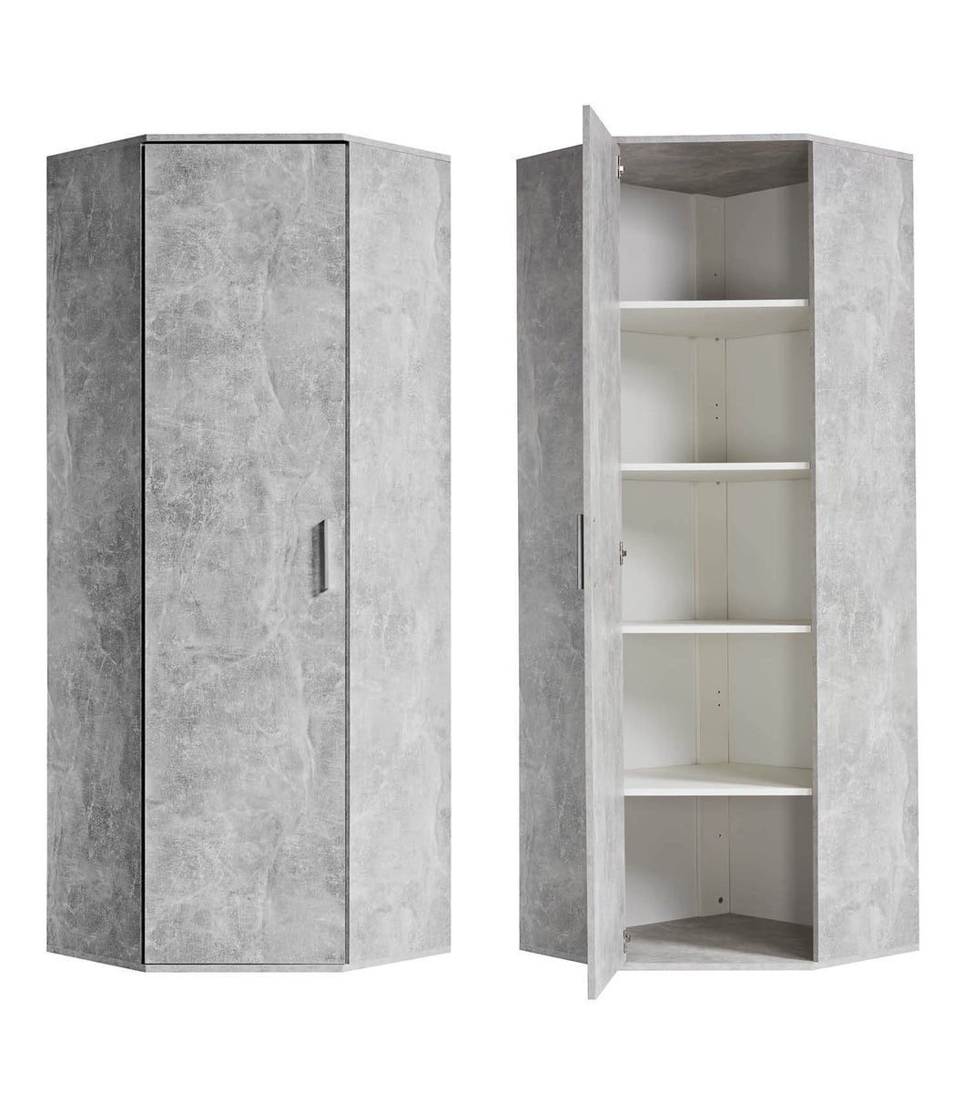 mokebo hoekkast in grijs 'The Long One', kast, opbergkast of multifunctionele kast