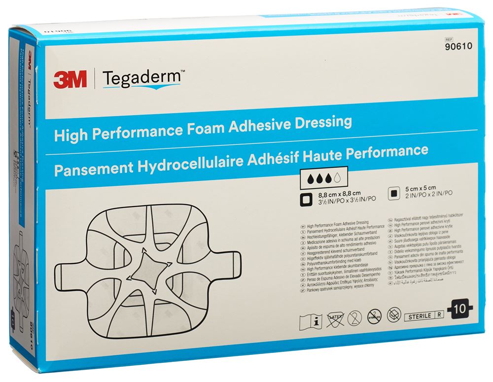 TEGADERM HP Schaumkompresse 5x5cm adhesive 10 Stk