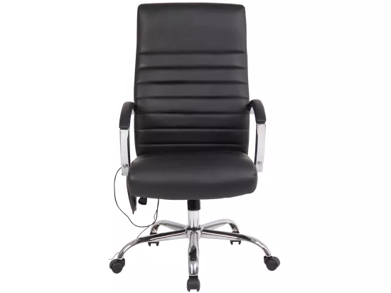 Chaise de bureau - Similicuir & Métal chromé - Noir - Valais
