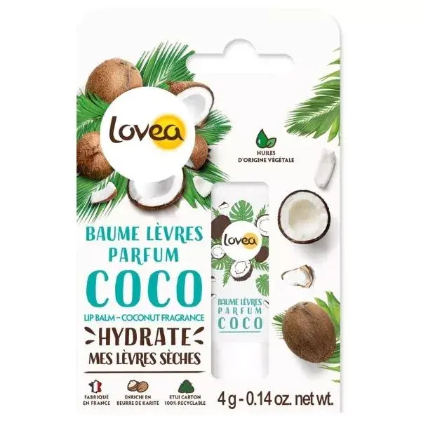 Lovea - Bálsamo Labial de Coco para Lábios Secos com Manteiga de Karité 4g