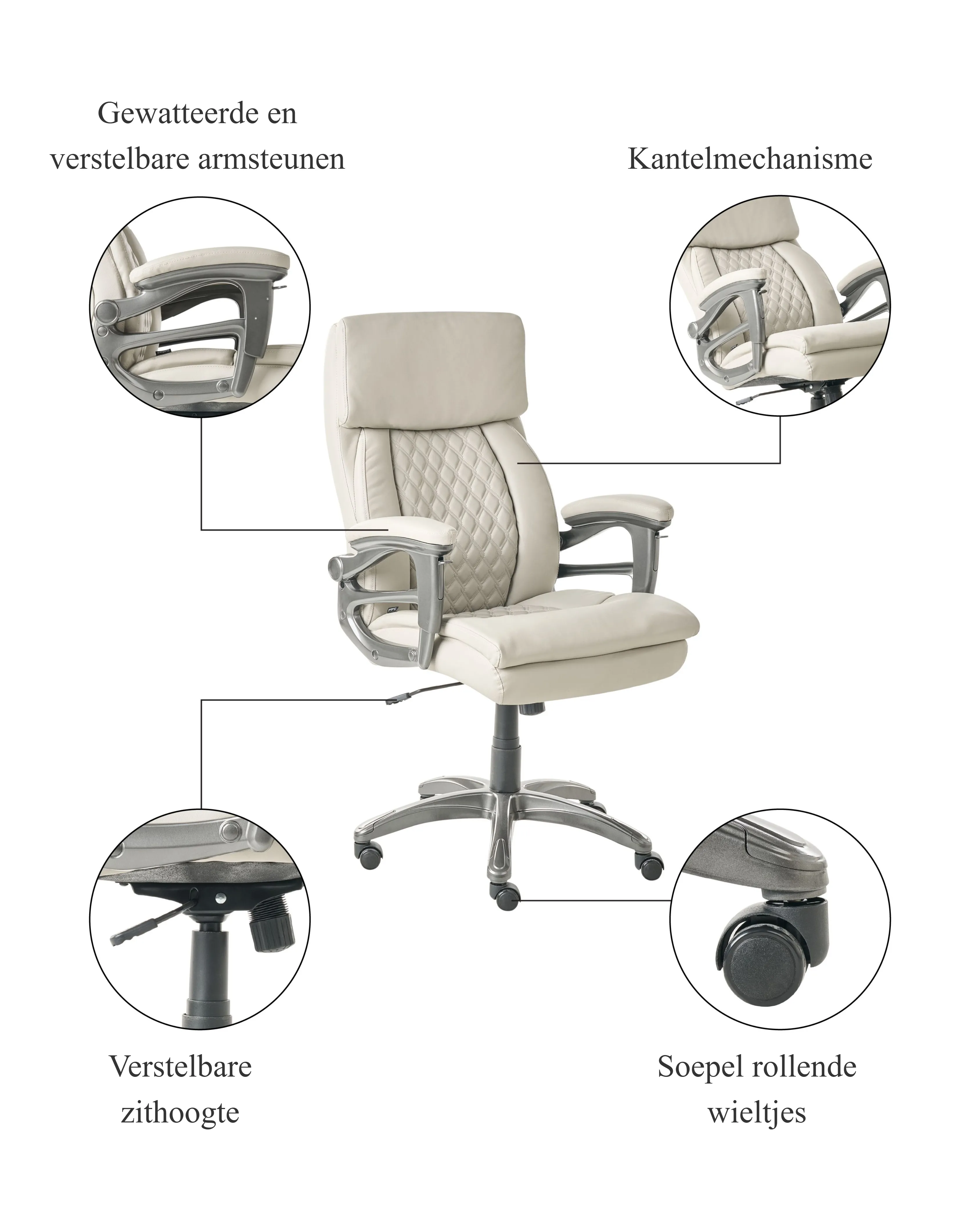 Directeursstoel GALLANT Kunstleer Beige