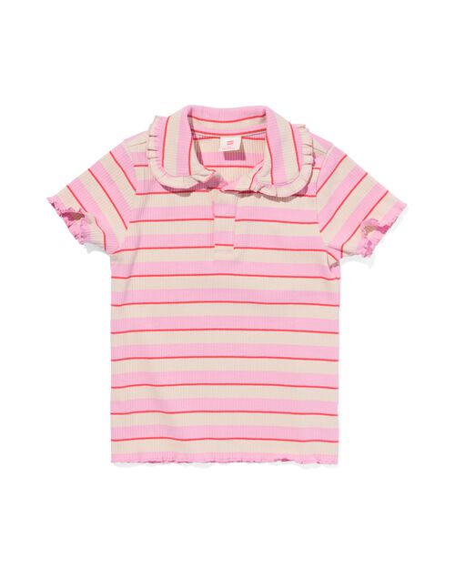 t-shirt enfant avec col polo rose