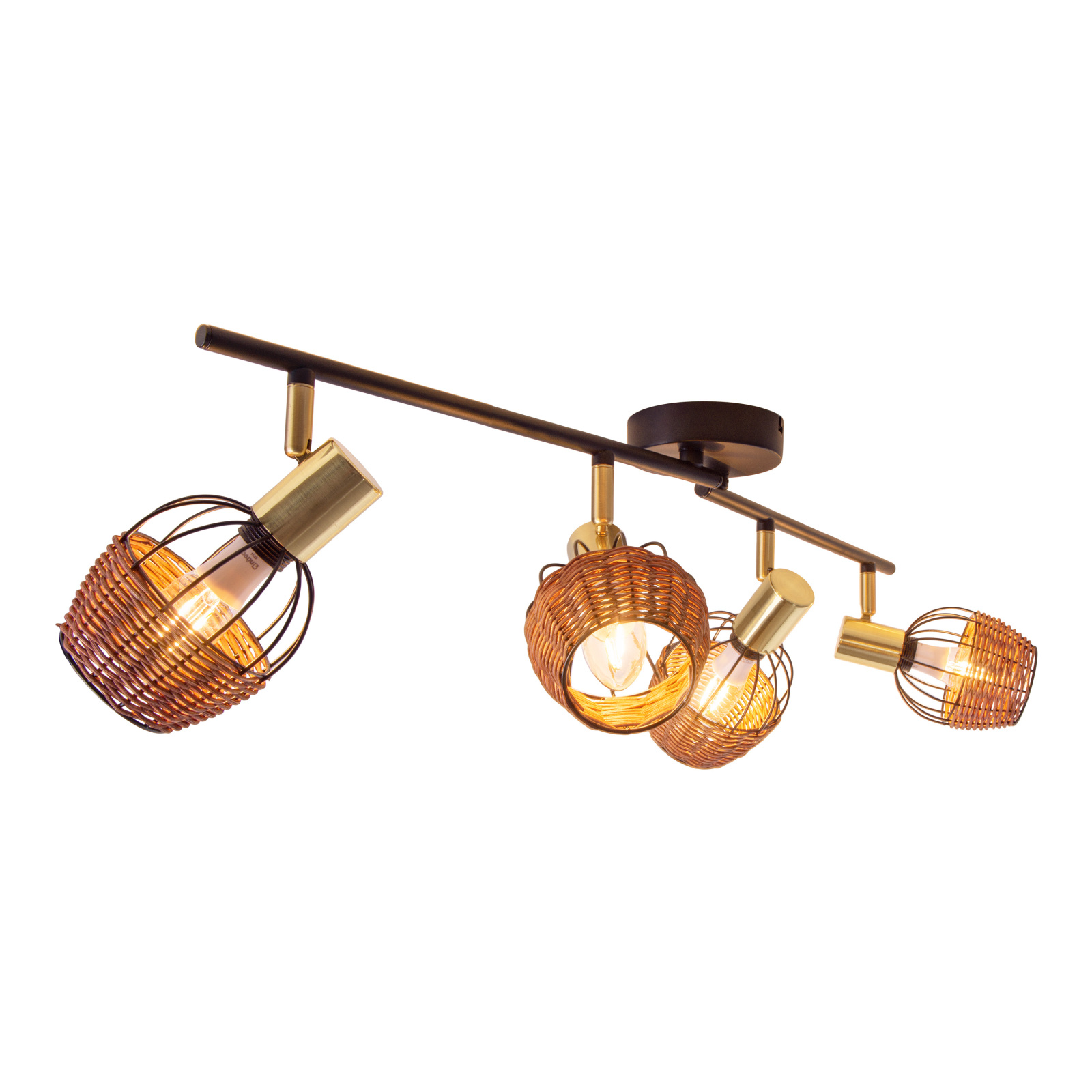 Deckenspot - naturfarben-goldfarben - 4-flammig