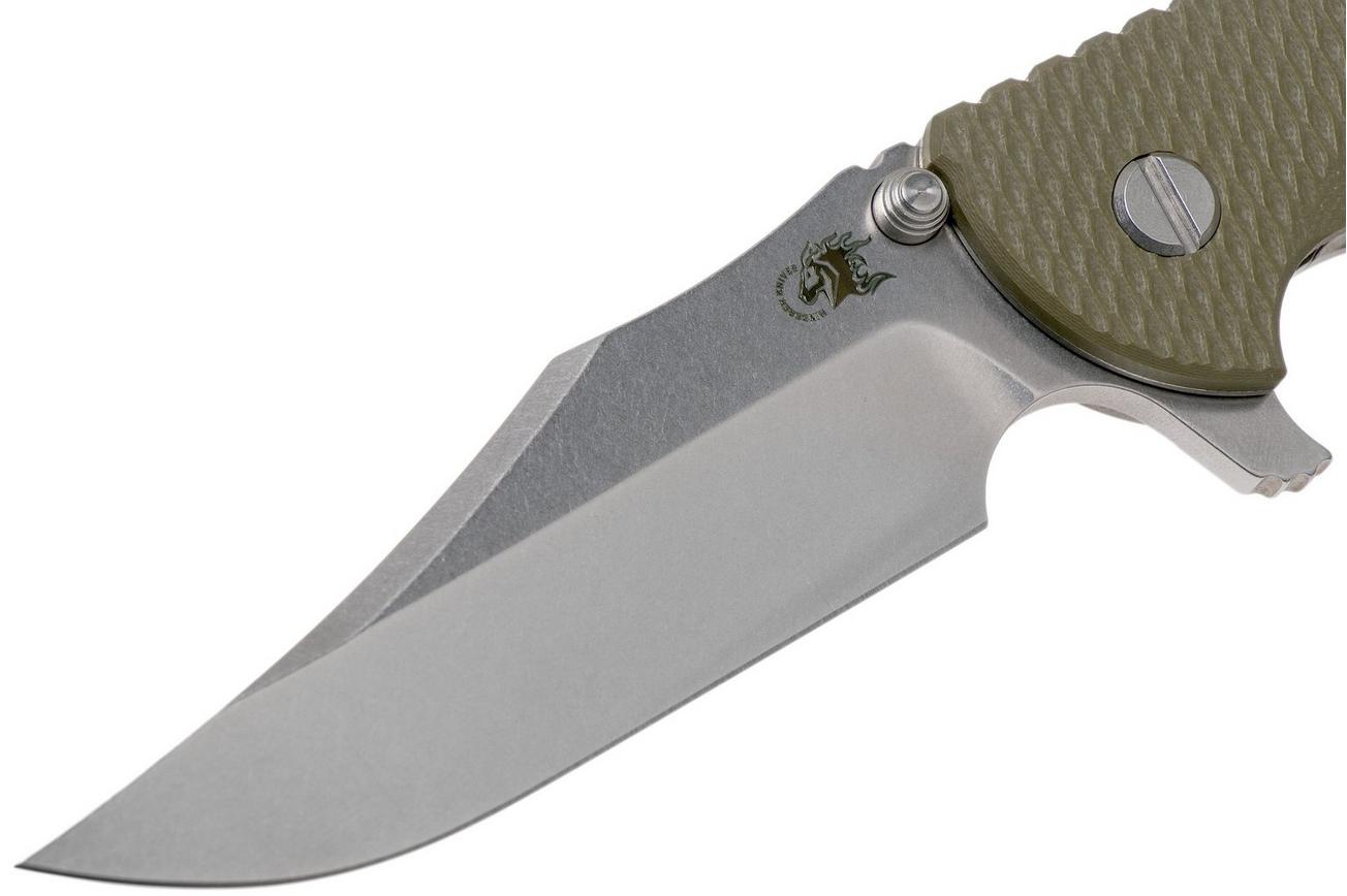 Rick Hinderer XM-24 4” Bowie, CPM 20CV, Stonewashed, OD Green G10 zakmes