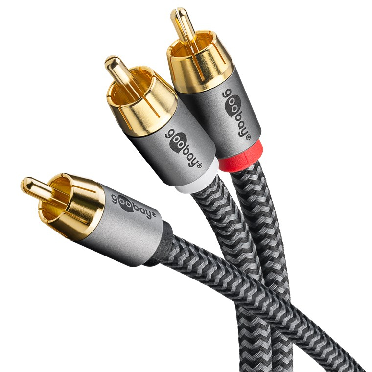 (2m) Cinch Y-Audiokabel (65300) - Sharkskin Grey