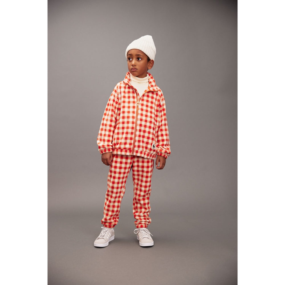 Køb Mini Rodini Red Gingham AOP Fleece Jakke