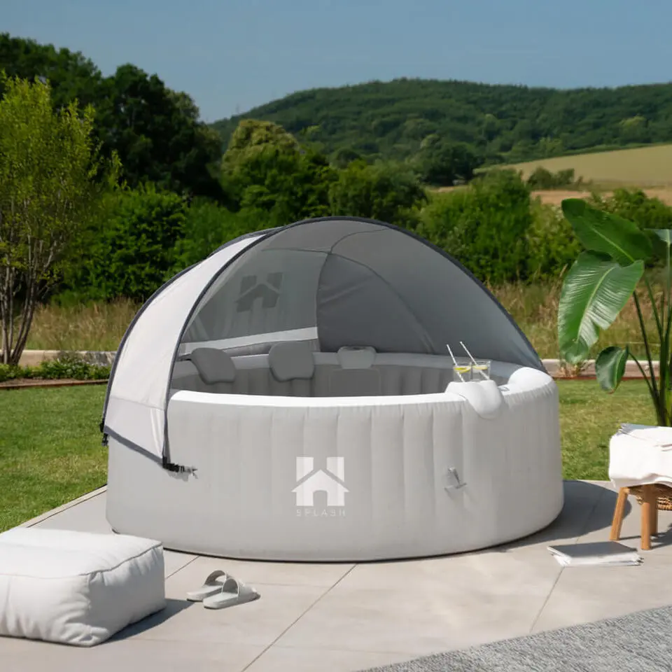 HOME DELUXE Opblaasbare Whirlpool Splash Grijs 4 st.