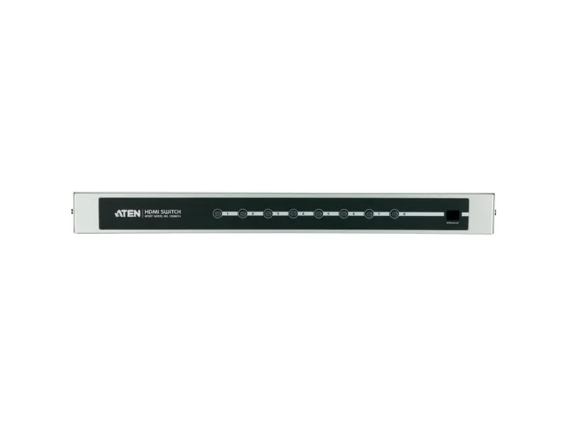 ATEN HDMI-switch med fjernbetjening, 8-vejs, HDMI 1.3b Skifter HDMI-signalet fra 8 billedkilder til 1 monitor / tv-apparat (VS0801H)