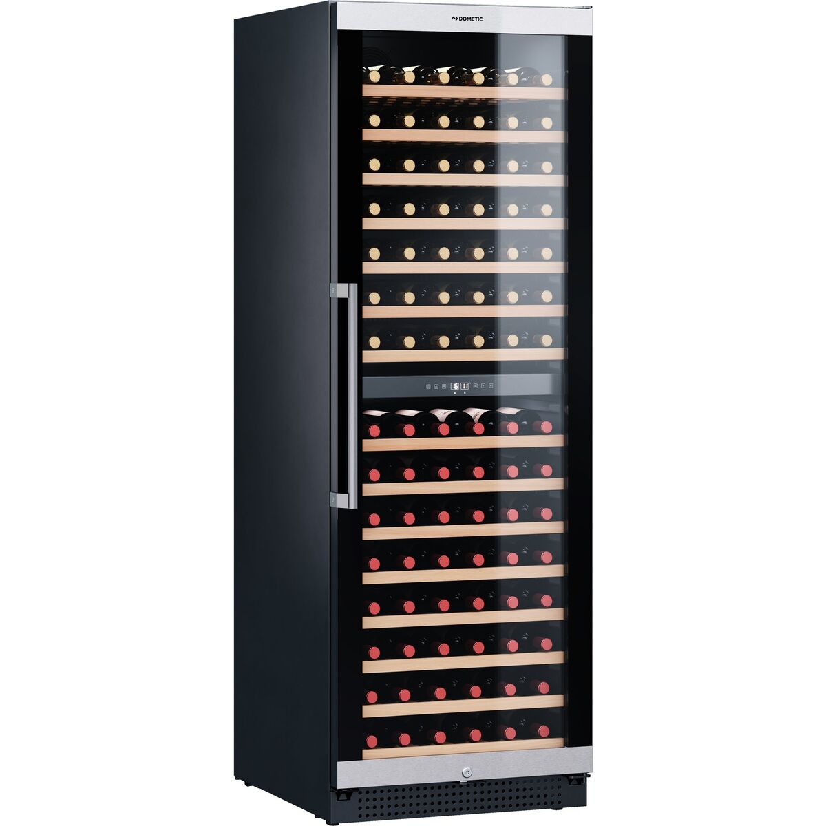 C154F vinkjøler 2 temperatursoner, sort / rustfritt stål