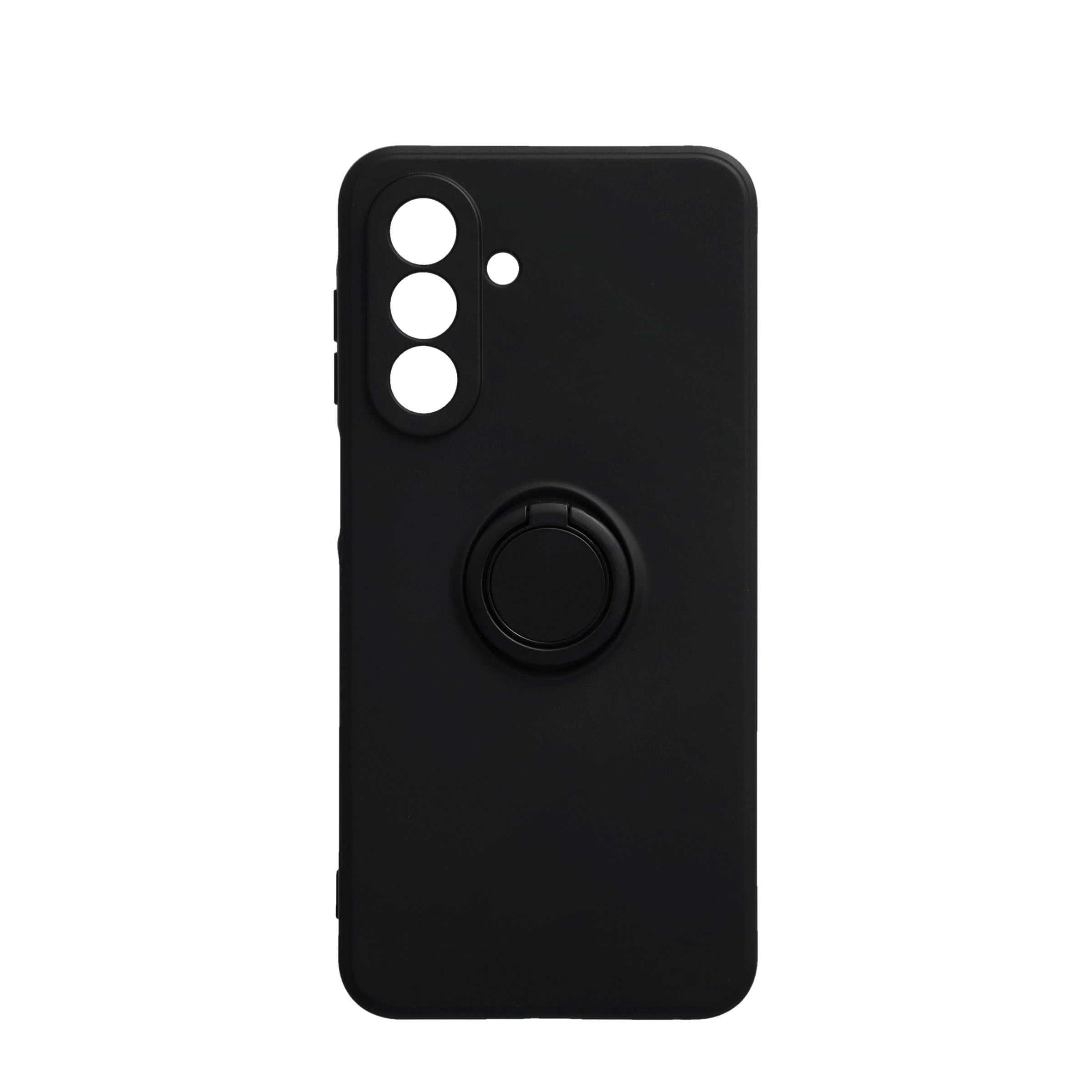 Samsung Galaxy A17 Silikon Case Hülle mit Kameraschutz   Kickstand Haltering - Schwarz