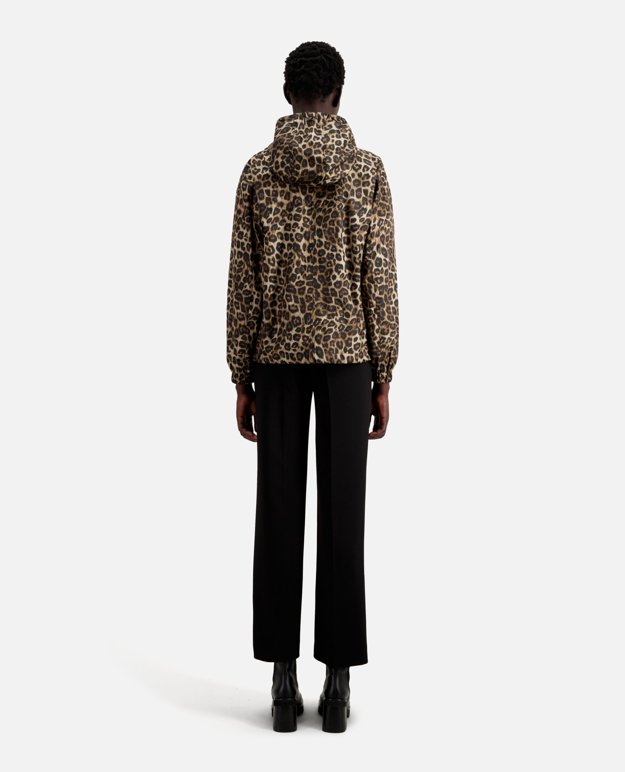 Printed hooded windbreaker jacket