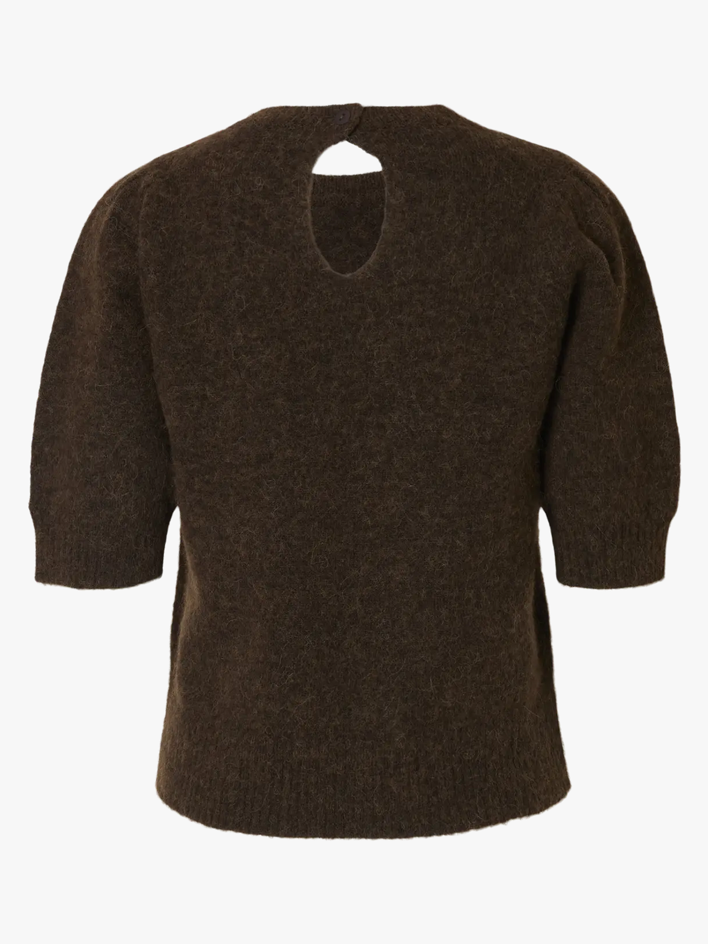Lulu Short Sleeve Open Back Knit O-neck