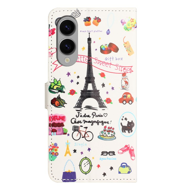 Samsung Galaxy S25 Edge Leder Tasche - Paris Eiffelturm