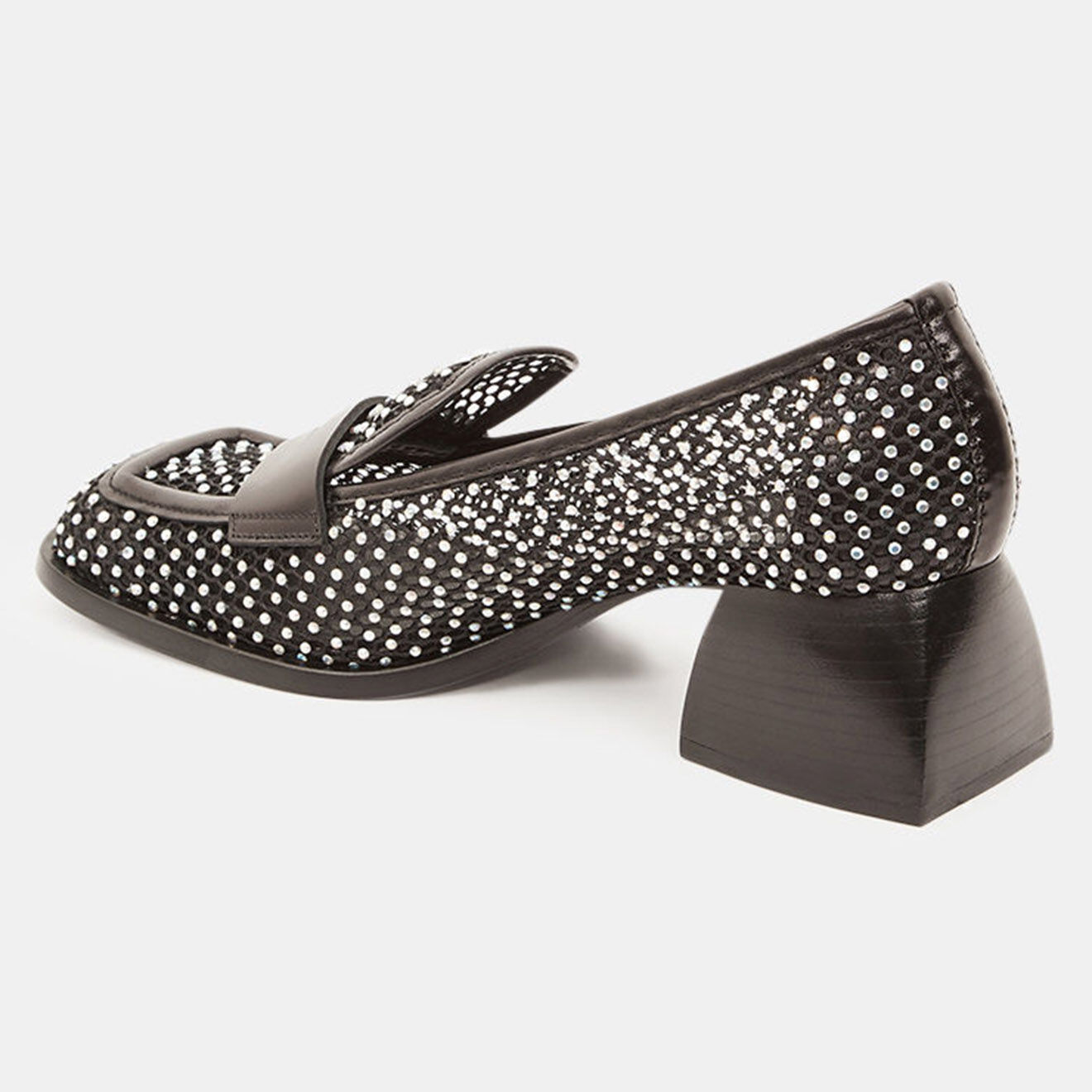 Nodaleto Mocassins à Cristaux Cindy noirs - Talon 5.5 cm