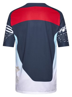 Maillot Manches Courtes Fox Flexair Elevated Bleu/Rouge