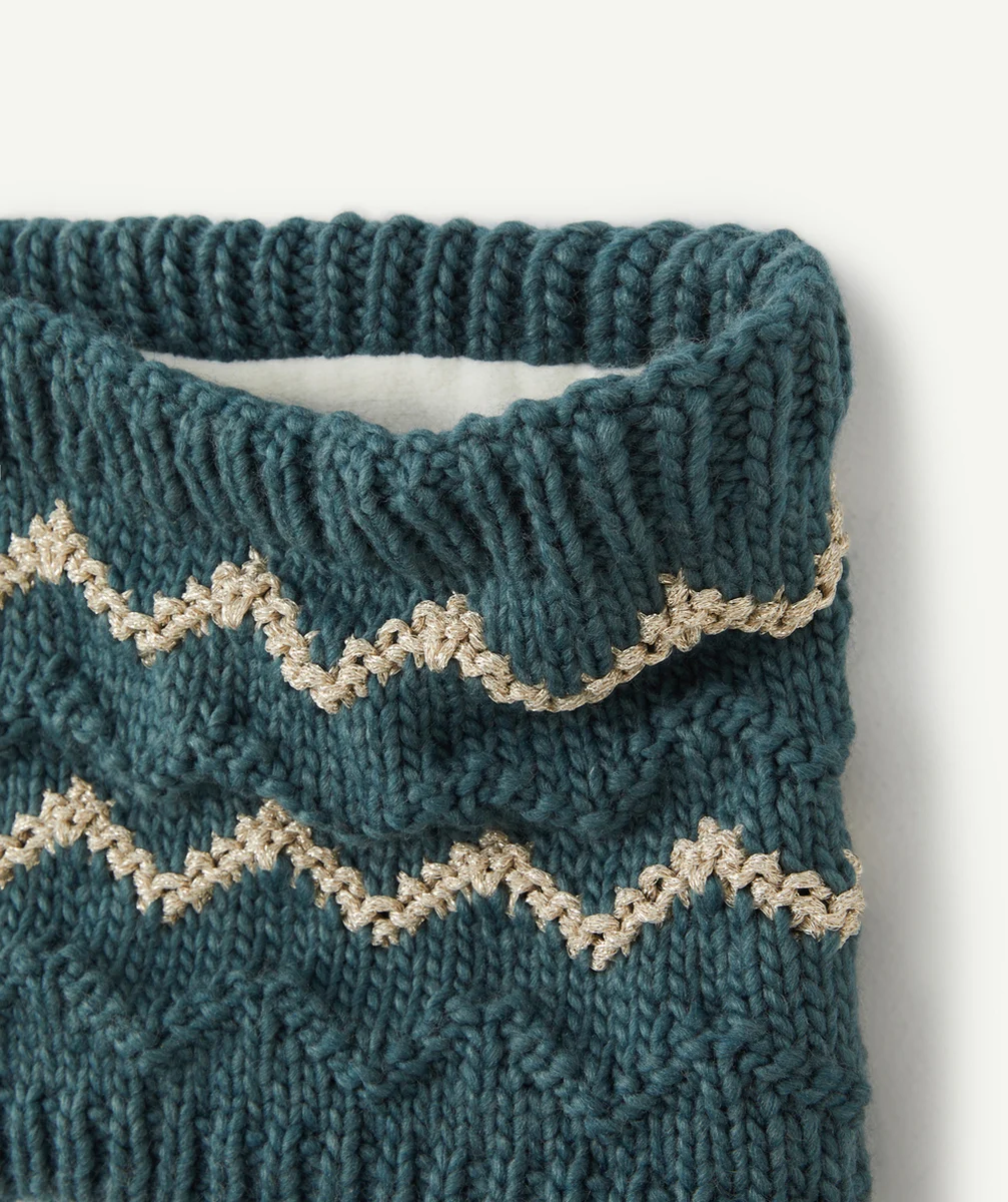 SNOOD FILLE EN FIBRES RECYCLÉES BLEU CANARD ET BRILLANT