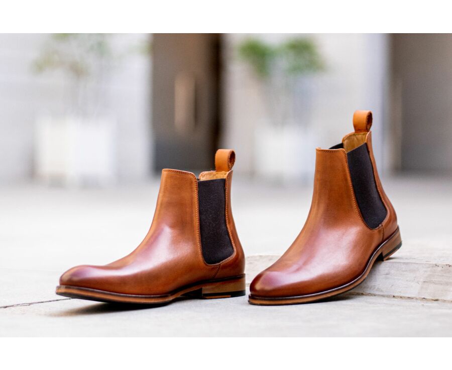 Chelsea boots homme Châtaigne Patiné - DAWSON II PATIN
