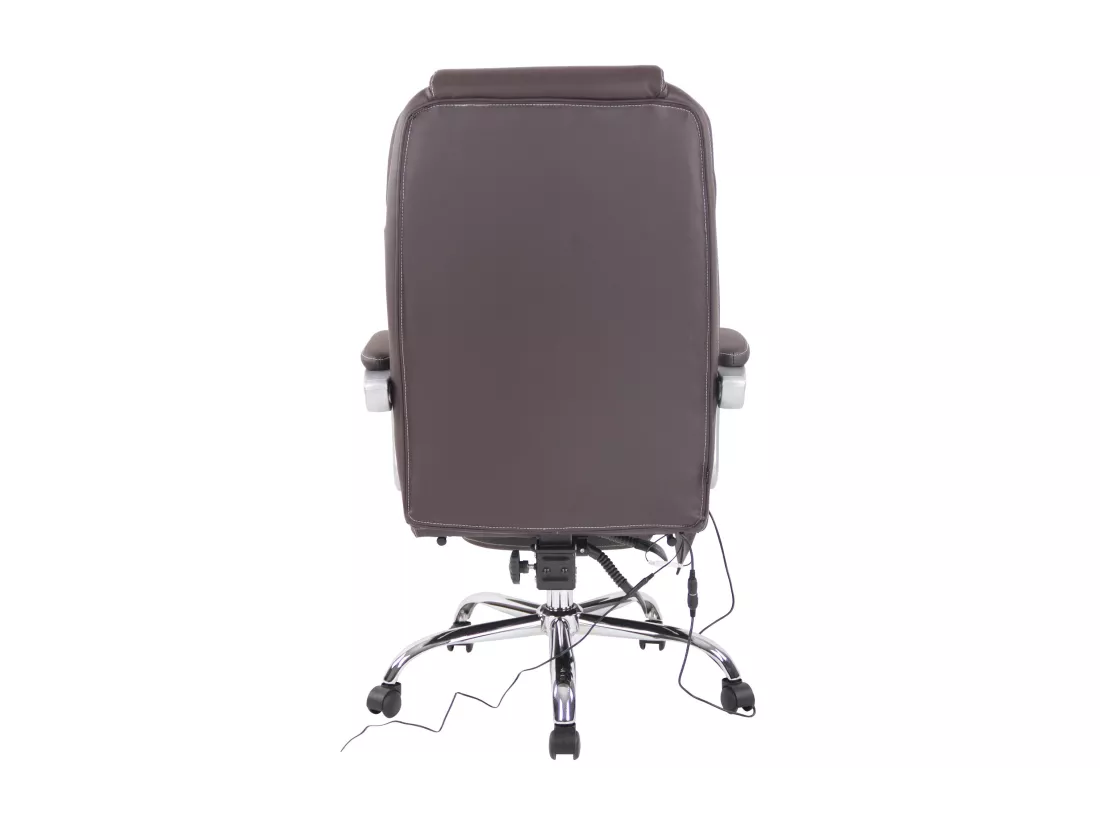 Chaise de bureau - Véritable cuir - Marron - Pacific