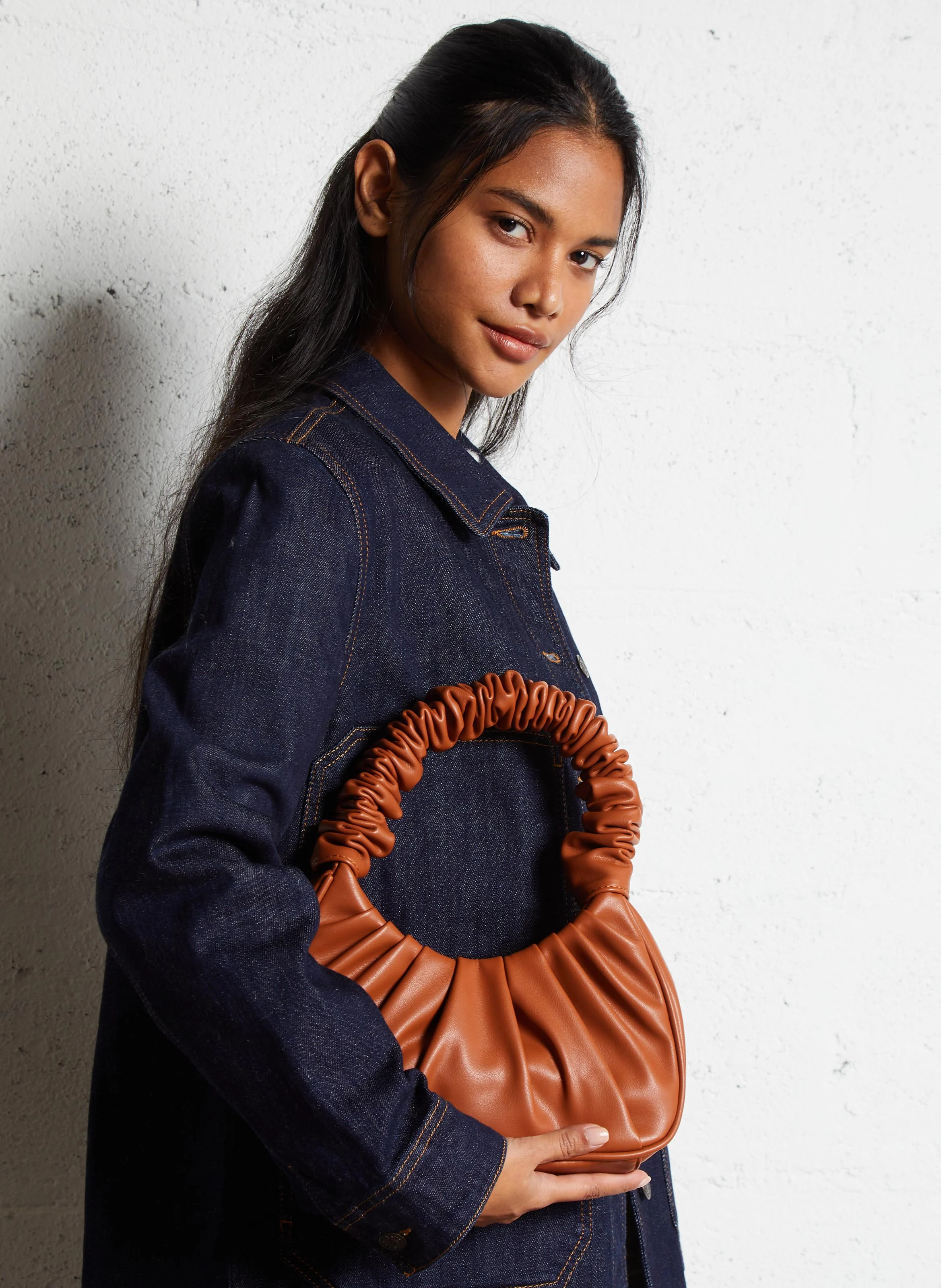 Sac à main plissé | Marron