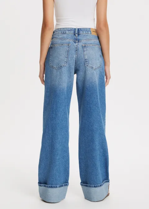 Wijde pintuck jeans blauw (BLW.USD)