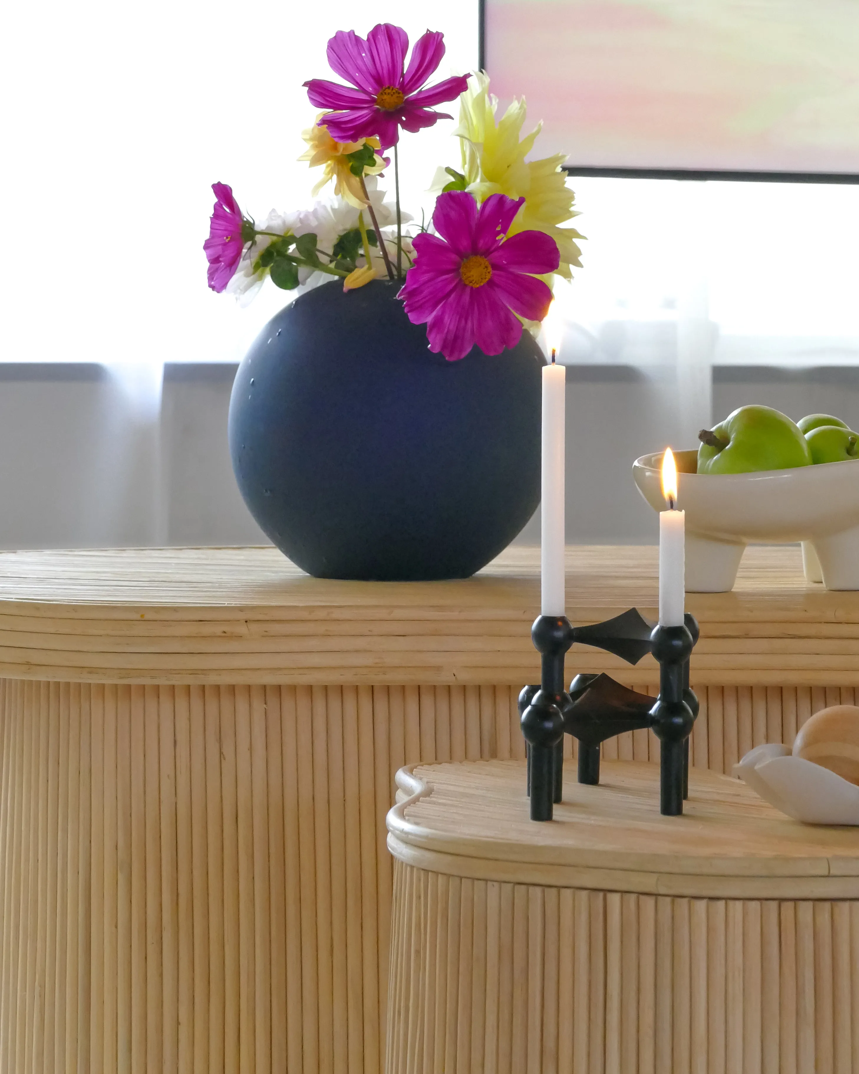 Set van 2 salontafels SALANTI Rotan Natuurlijk met opbergruimte