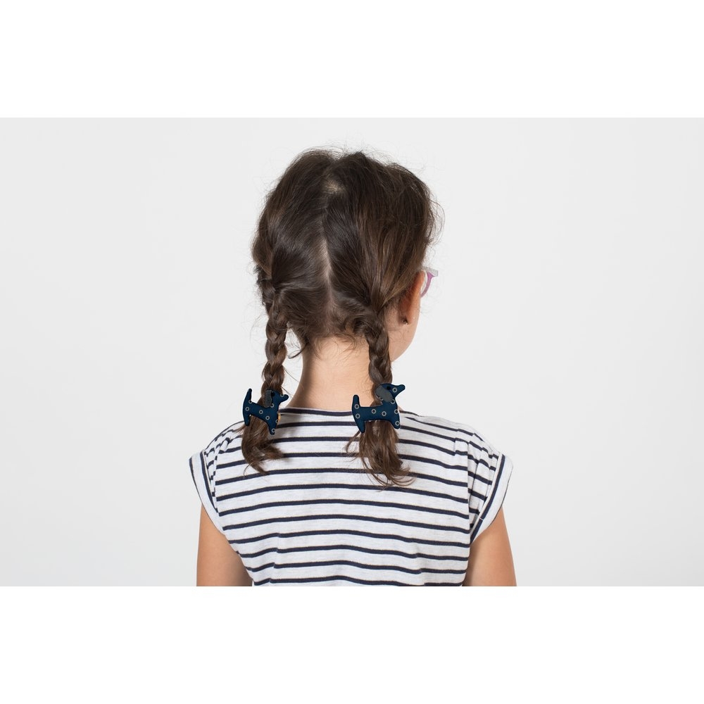 Barrette Basset Bulle Bronze Marine