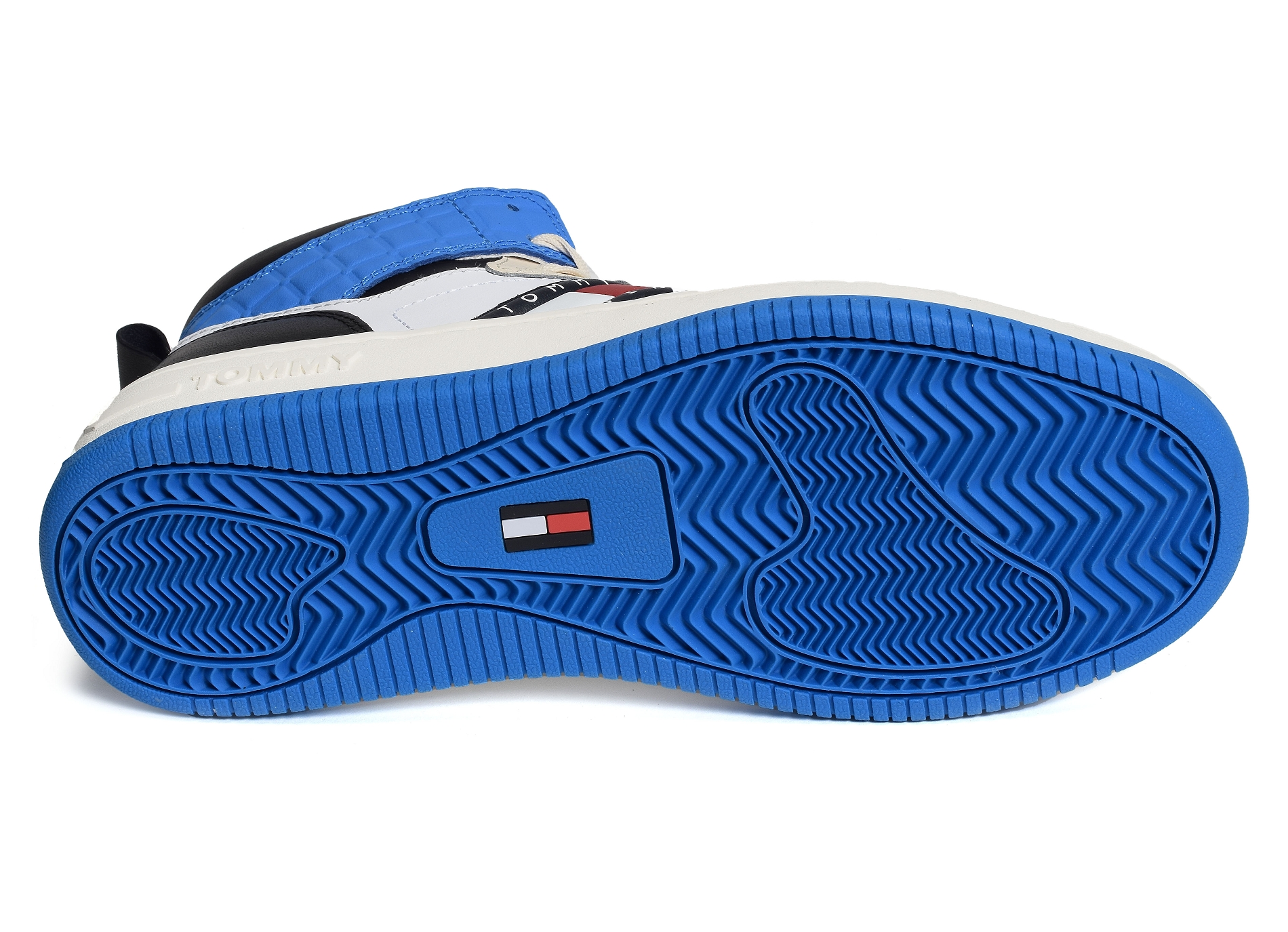 Mid cut tommy jeans basket 1075 blanc bleu