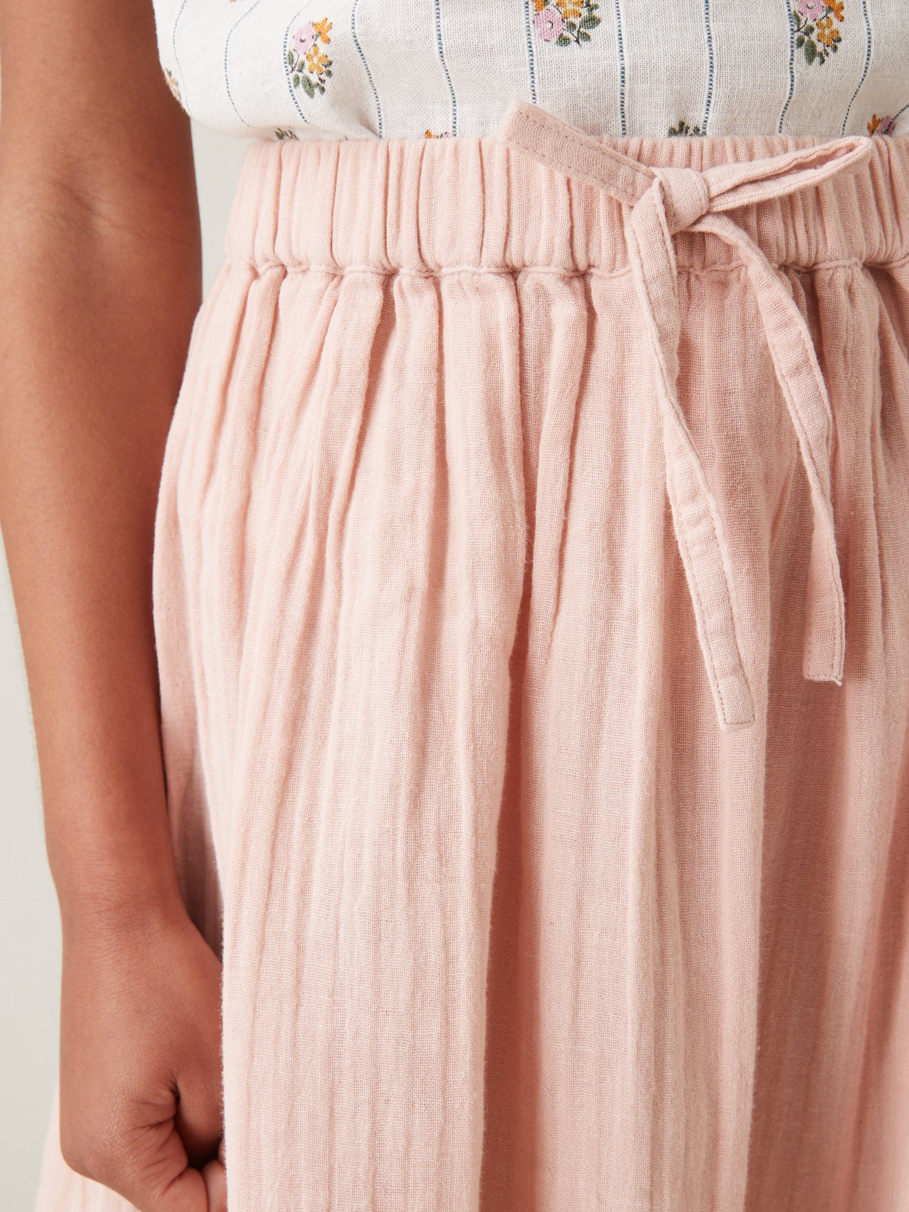 Jupe longue Fille en coton double gaze