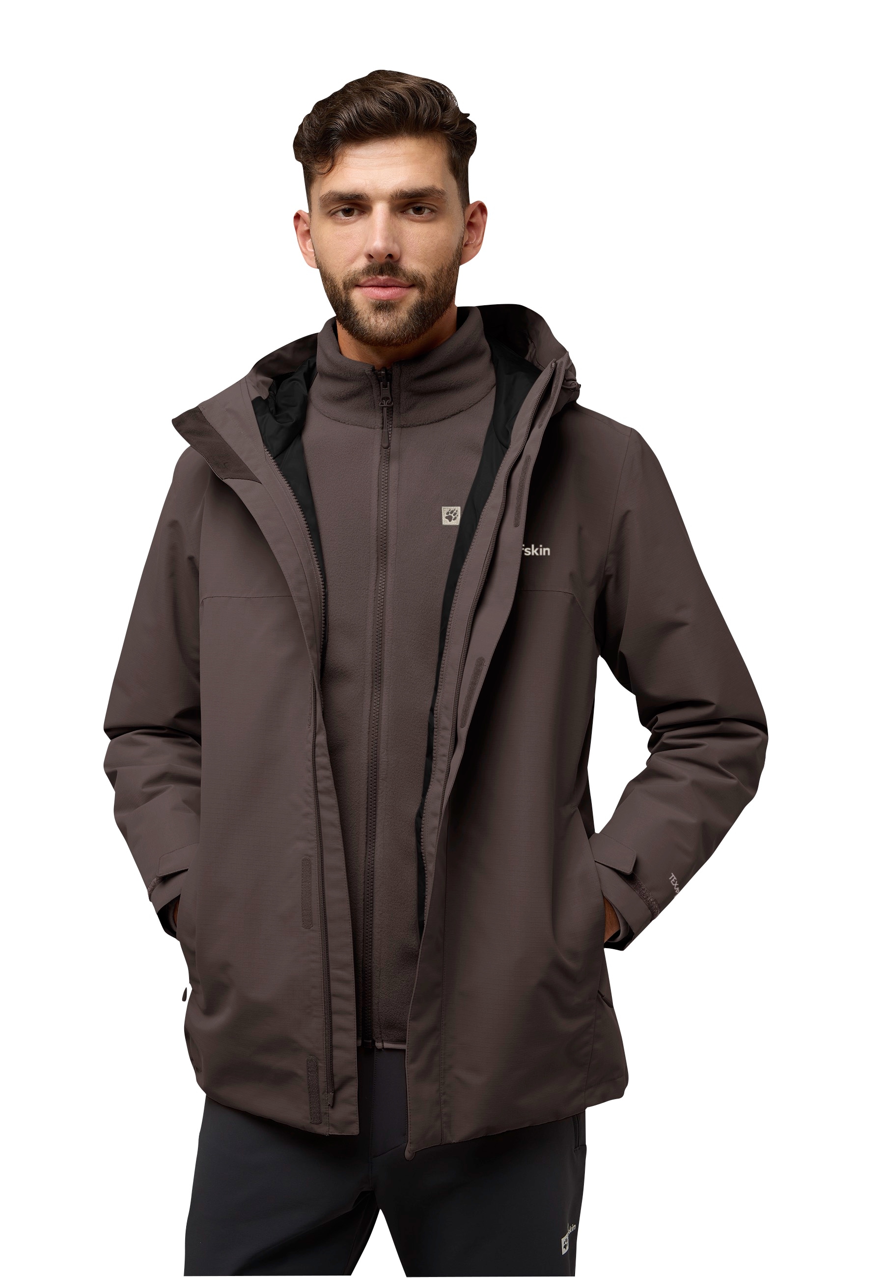 Jack Wolfskin 3-in-1-Funktionsjacke »ALTENBERG 3IN1« mit Kapuze 3in1, wasserabweisend, Übergangsjacke