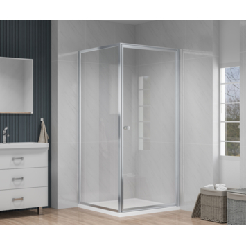 Atlantic douchecabine Roan met draaideur zilver hoek 90 x 90 cm