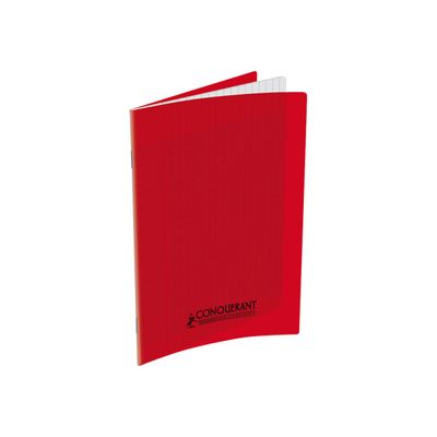 Conquérant Classique - Cahier polypro 17 x 22 cm - 48 pages - grands carreaux (Seyes) - rouge