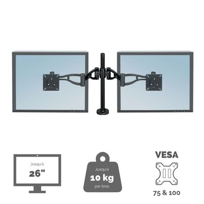 Fellowes Professional Series - Bras porte-écran double jusqu'à 26