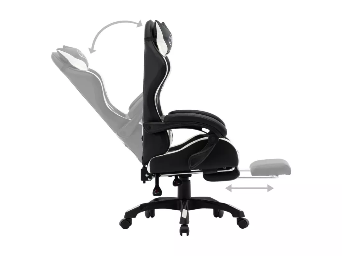 Chaise fauteuil siège pivotante cuir blanche 64 x 65 x 119 cm 02_0024222