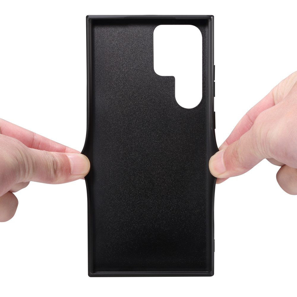 Samsung Galaxy S24 Ultra Hybrid Leder Hülle mit Magnetischem Kartenfach   Kickstand Aufsteller - Blau